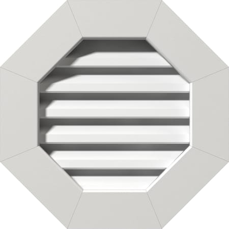 Ekena Millwork Octagonal Gable Vent Functional, PVC Gable Vent w/ 1" x 4" Flat Trim Frame, 20"W x 20"H GVPOC20X2001FUN